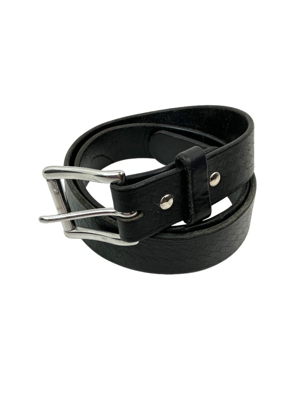 Men’s Heavy Duty Leather Belt With Silver Roller Buckle Size 38 Adjustable Fit